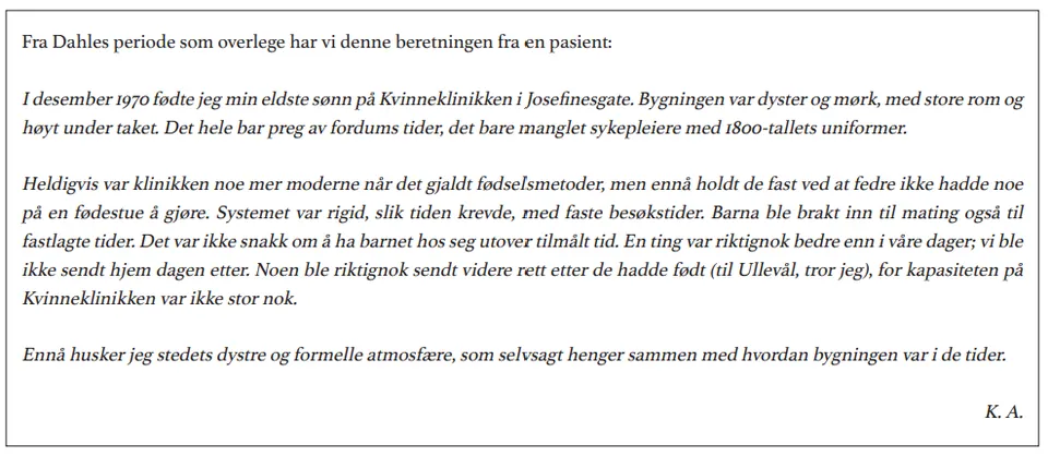 Brev fra Oslo kommunale kvinneklinikk