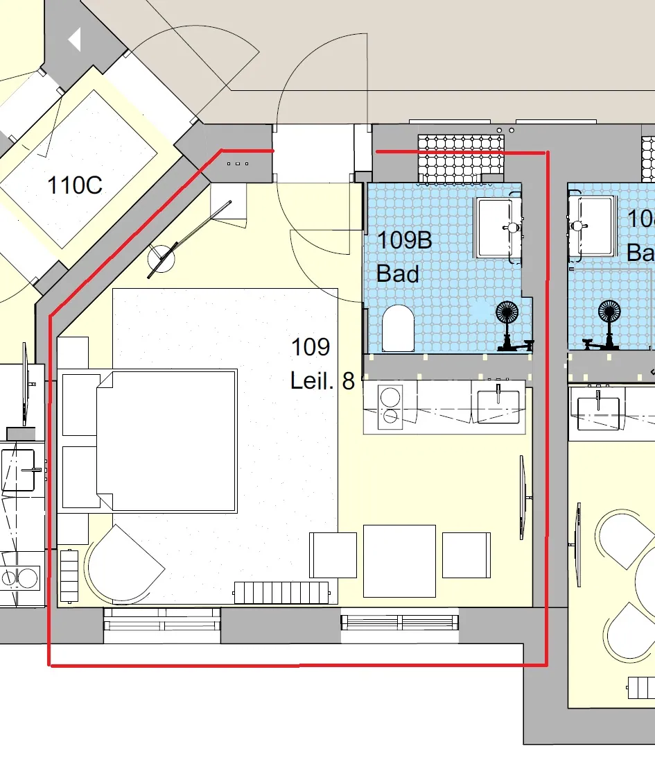 Plantegning av Rom 109 i Josefines gate 30