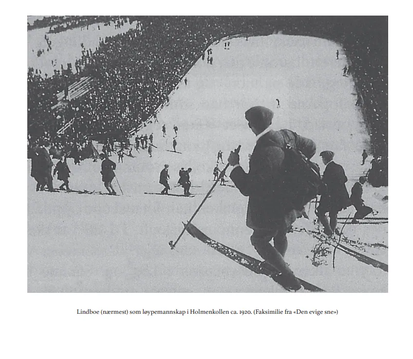 Historisk fotografi fra en skibakke