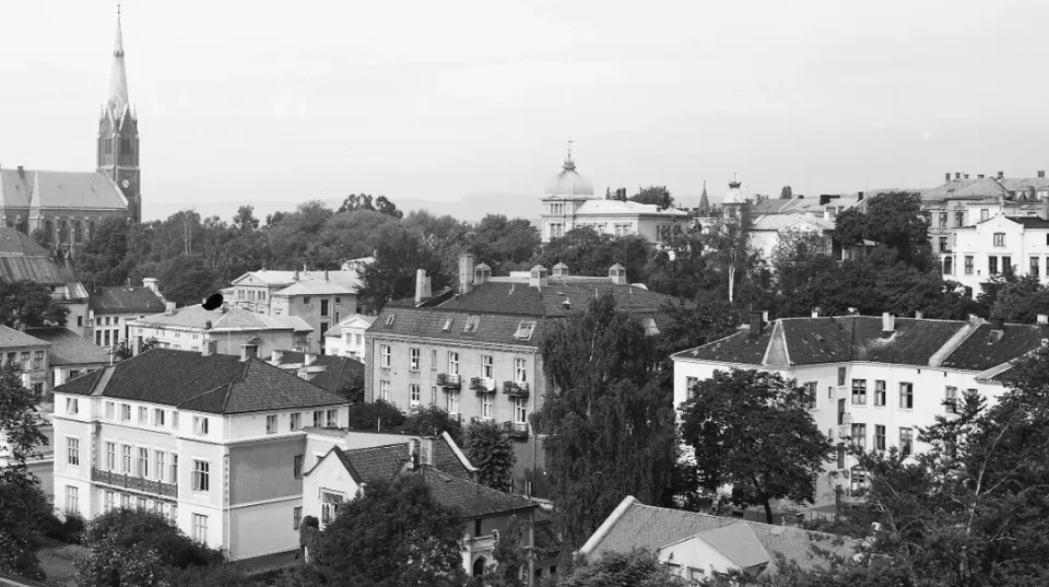 Utsikt fra Hegdehaugsveien 31–33 over Homansbyen (Oslo Museum)